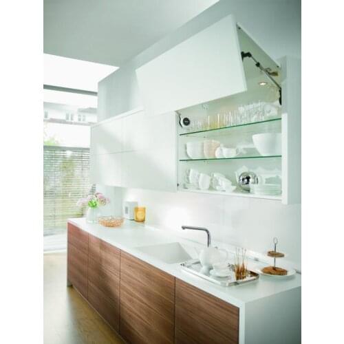 Plywood kitchen cabinet with uplifting wall cabinet