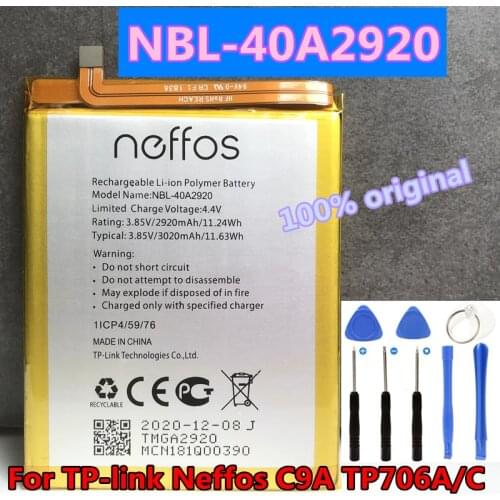New Original 2920mAh NBL-40A2920 Replacement Battery For TP-link Neffos C9A TP706A TP706C Batteries
