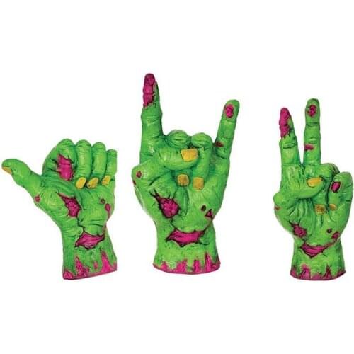 2019 new arrival Free shipping 25cm PVC simulation fluorescent OK Good gestures Halloween Trick toys horrible funny fool toys