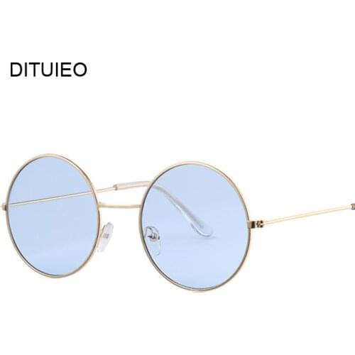 Brand Designer Women Round Sunglasses Fashion Vintage Metal Frame Ocean Sun Glasses For Women Shade Oval Female Eyewear