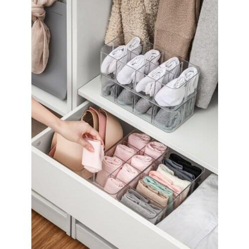 Underwear Bra Organizer Plastic Storage Box Drawer Closet Organizer Box For Underwear Socks Bra Wardrobe Divider Container Box
