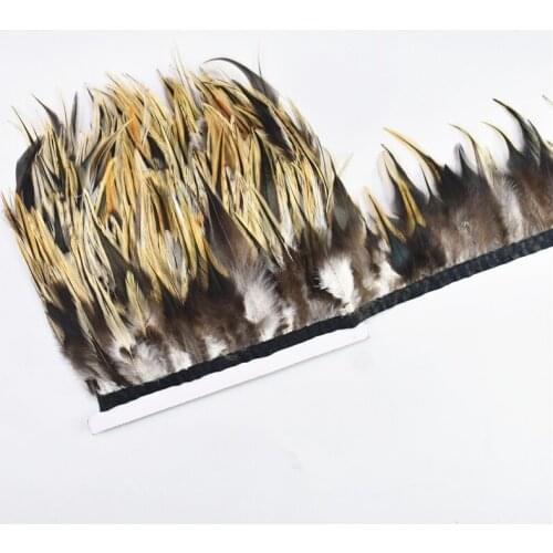 1Meter Pheasant Feather Trim Ribbon Width/10-15CM Rooster Feathers for Crafts Ribbon Clothing Feathers for Jewelry Making plumas
