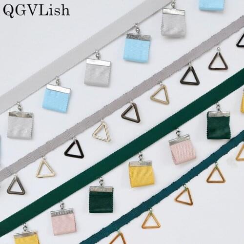 QGVLish 1M Iron Curtain Tassel Fringe Lace Trims DIY Sewing Sofa Stage Valance Curtain Accessories Lace Ribbon Belts Trim Decor