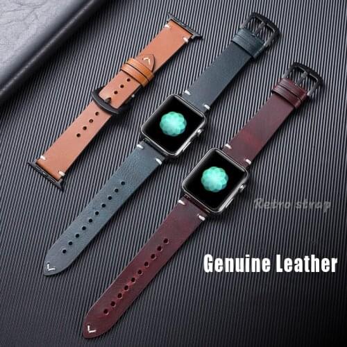 High quality Leather loop Band for iWatch 44mm 40mm Sports StrapTour band correa bracelet for Apple watch 42mm 38mm Series 65se