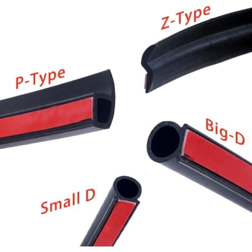 P Z D Type Automotive Door weatherstripping Door Rubber Seal Strip Car Sound Insulation 4 Meters Rubber Sealing For Car Rubber