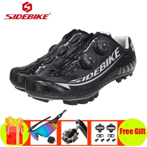 SIDEBIKE Carbon Fiber Mountain Bike Shoes Ultra-light Breathable Riding Bicycle Sneakers Wear-resistant Mtb Racing Cycling Shoes