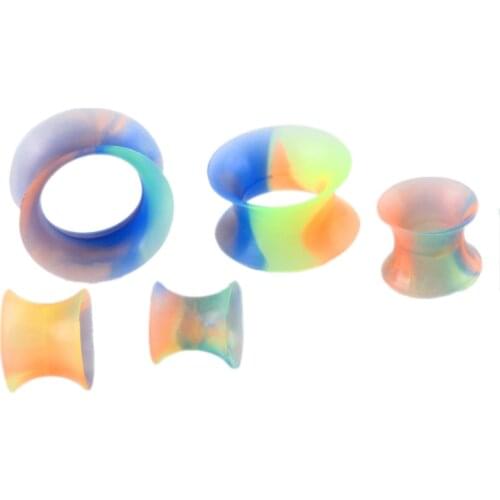 2Pcs/lot Silicone Ear Stretchers Plugs and Tunnels Ear Expander Tunnel Piercing Flexible Ear Gauges Stretch Marks for Ears