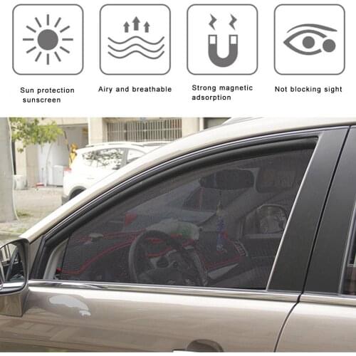 Summer Zonnescherm Auto Achterruit Hickened Mesh Car Sun Shade Protection Window Mesh Sun Visor Magnetic Curtain Parasol Coche