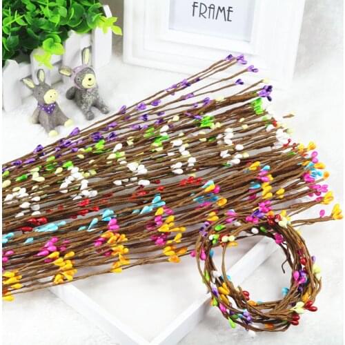 New 50pcs/lot 40cm Berry Stem for bracelet floral arrangement crafts garland material Wedding Decoration accessories DIY wreath