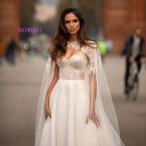 Robe de mariee New arrival Simlple Beading Wedding Dresses 2021 Crystal Embroidery Appliques Wedding Gowns vestidos de noiva