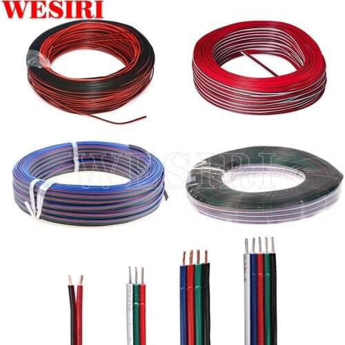 100M 2Pin/3Pin/4Pin/5Pin 22AWG/20AWG/18AWG Extension Cable For WS2812 WS2811 5050 3528 LED Strip Lights