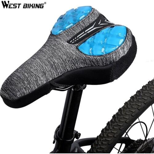 WEST BIKING 3D Silicone Bicycle Saddle Cover MTB Bike Cycling Seat Cushion Shock-proof Anti Slip Bike Saddle Cover
