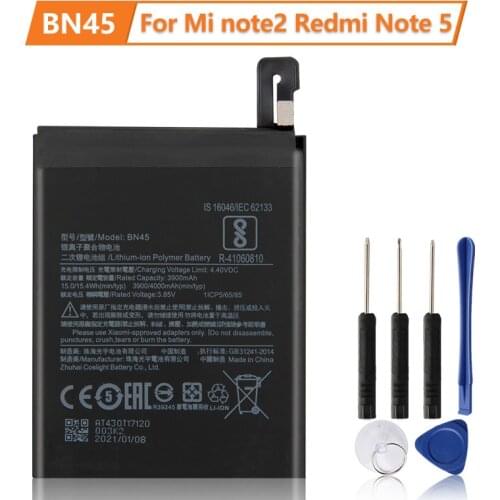 XiaoMi Original Replacement Battery BN45 For Xiaomi Mi note2 Redmi Note5 Redrice Note5 100% New Authentic Phone Battery 4000mAh