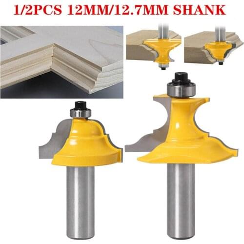 2pcs 12mm/12.7mm Shank Wainscoting Roman Ogee & Pedestal Router Bit Tipped Wood Cutting Tool woodworking router bit