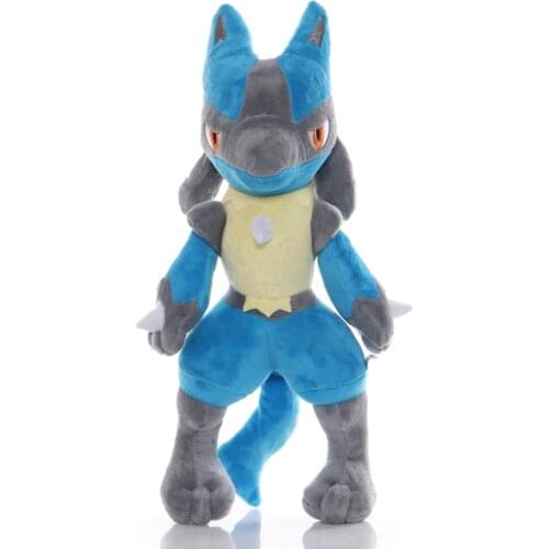 1Pcs 35cm Takara Tomy Pokemon Lucario Plush Doll Stuffed Cute Mega Peluche Toy Gift For Children