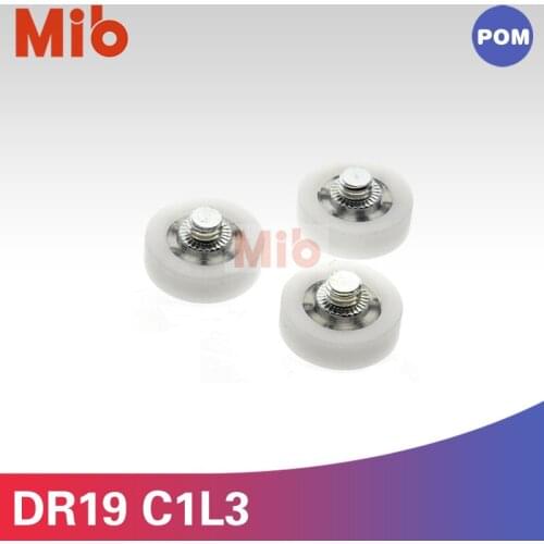 1PCS DR19C1L3 outer diameter 19mm with M6 screw plastic ball bearing wheel for Refrigerator drawer fittings DR-19-B1-3