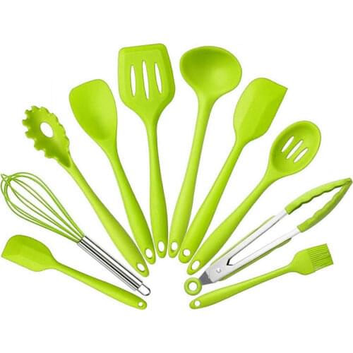 10 Pcs/Set Silicone Kitchen Cooking Utensils Heat Resistant Insulation Baking Tools