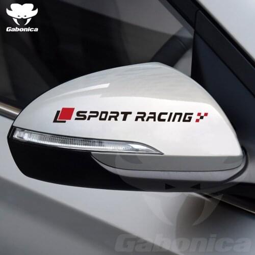 2PCS Sport Racing Car rearview mirror decoration sticker For Audi TT A3 A4 A5 A6 A7 A8 B5 B6 B7 B8 8P C6 C7 Q2 Q3 Q5 RS3 RS5 RS6