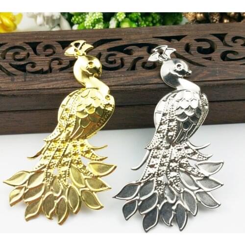 20pcs 40x68mm Filigree flower Phoenix Wraps Metal Charms For Embellishment Scrapbook DIY Jewelry Metal Craft Wraps