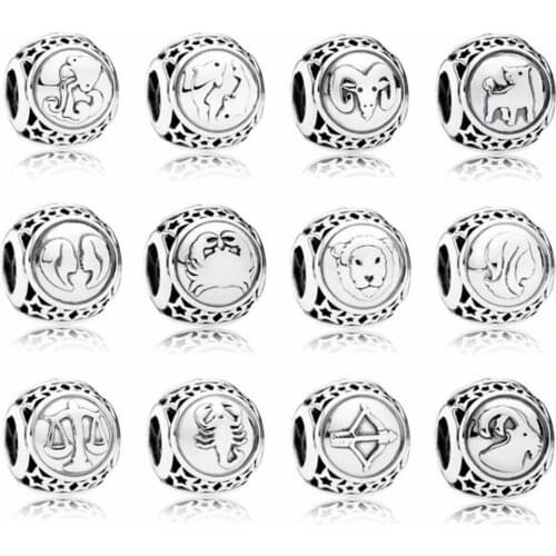 2019 High Quality New Fashion 100% Real 925 Silver 12 Constellation Beads Diy Charm Bracelet Original Female Jewelry Gift