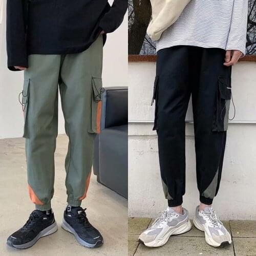 2021 Mens Casusl pants Fashion Hip Hop Big pocket Elastic Waist Mens pants Jogger Leisure Fitness Sports Loose Long pants Men