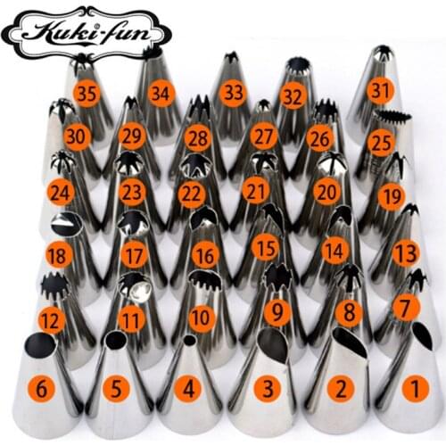 35pcs/Set Make Good Cakes Stainless Steel Cake Decorating Icing Pastry Piping Nozzles Tips Set