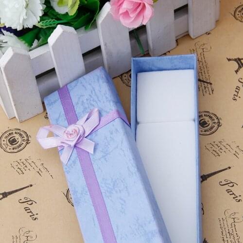 5Pcs Long Jewellery Display Gift Boxes with Bow for Necklace/Bracelet/Watch Case
