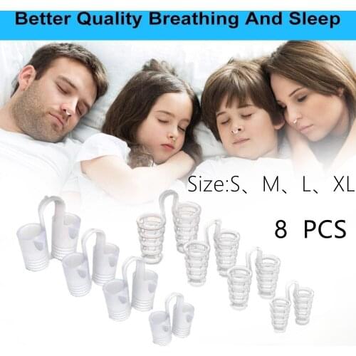 8PCS Snoring Solution Anti Snoring Devices Snore Stopper Nose Vents Nasal Dilators For Better Sleep Sleeping Aid Tool