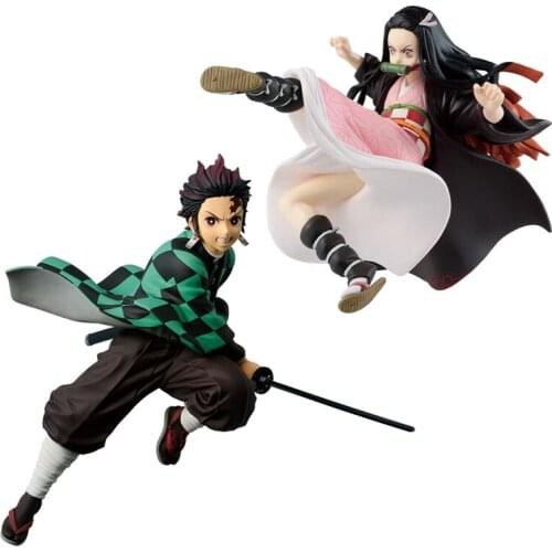 Anime Demon Slayer Blade Kamado Tanjirou Nezuko Manga Statue PVC Kimetsu No Yaiba Action Figure Combat Version Model Doll Toys