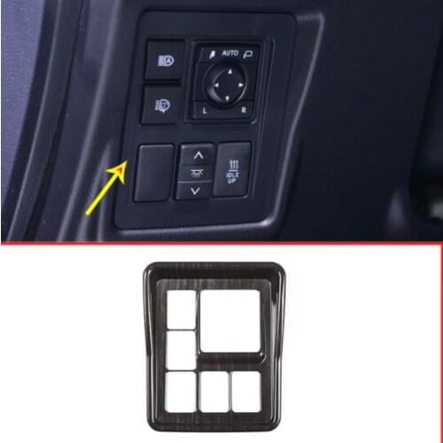 Black Wood Grain For Toyota Land Cruiser Prado FJ150 150 2010-2017 ABS Car Side Rearview Mirror Adjustment Frame Cover Trim