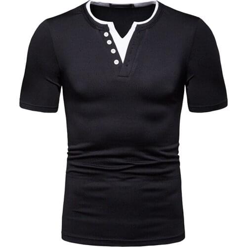 Mens Hit Color V Neck T Shirts Nice Brand New Slim Fit Short Sleeve T Shirt Men Clothes Summer Casual Basic T-shirt Male Tops