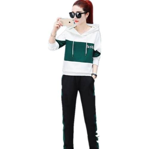 Lady clothes set Tracksuit Fashion costumes Sporting suit female Hooded 2 piece set autumn NEW Women clothing Tops + pants 1630