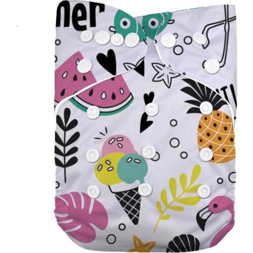 LilBit Baby Girl New Printed Reusable Washable Pocket Cloth Diaper