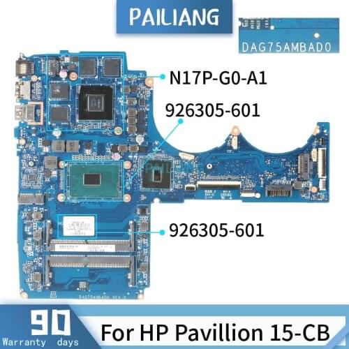 PAILIANG Laptop motherboard For HP Pavillion 15-CB Mainboard Core SR32Q i7-7700HQ N17P-G0-A1 DDR4
