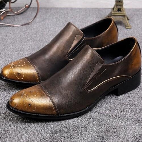 Fashion Retro Men Shoes Sapato Masculino 2017 High Quality Dress Shoes Oxfords Slip-on Flats Party Shoes Vintage Chaussure Homme