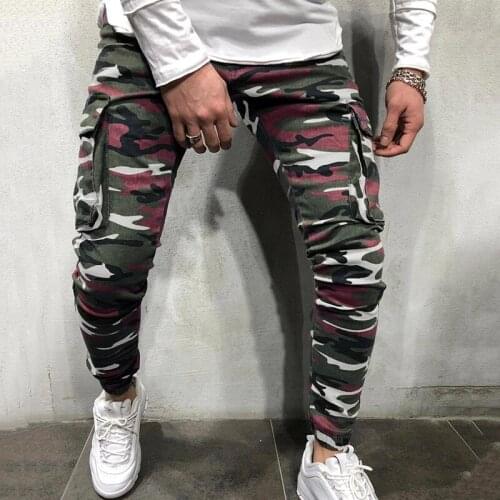 Men multi-pocket Stretch Jeans European And American Camouflage Tooling Elastic Foot Jeans New