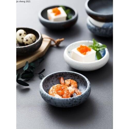 3-piece Set of Japanese Ceramic Seasoning Sauce Dish Simple Household Soy Sauce Dipping Dish Snack Fruit Bowl Kitchen Tableware
