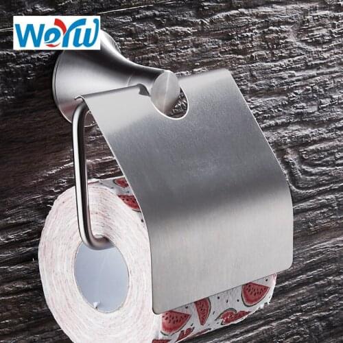 WEYUU Wall Mounted Brushed Nickel Toilet Paper Holder Single Roll Bathroom Furniture Toilet 304 Stainless Steel