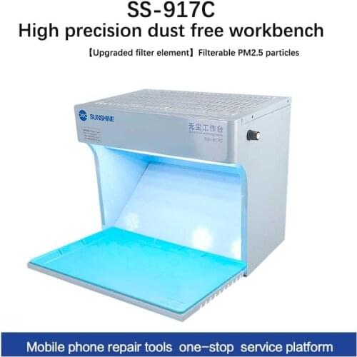 New SS-917C adjustable wind cleaning table Dust-free cleanwork bench with led light Small Mini Sunshine Dust Free Working room