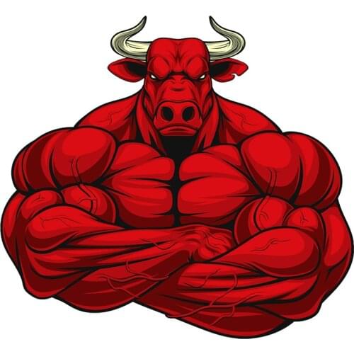 New Funnyg Bodybuilding Bull Car Sticker Car Decals Vinyl Car Window Scratches PVC 14cm*12cm