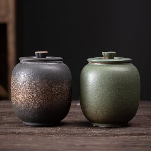 Genuine Terracotta Retro Storage Jar Storage Tank Tea Boxes Spice Storage Coffee Canister Container Kitchen Sealed Cans