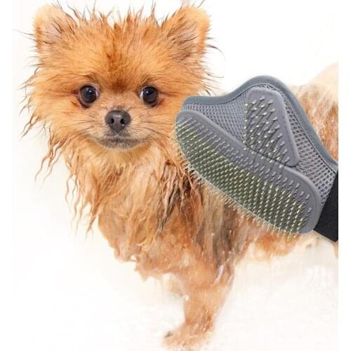 Pet Grooming Glove Hair Removal Mitts Gentle Brush Comb Pin Brush Cat Dog Long Short Fur Hair Rubber Glove Bath Brush