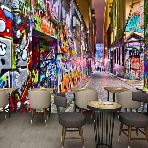 Custom photo wallpaper Modern popular street art graffiti bar KTV mural restaurant cafe high quality wallpaper
