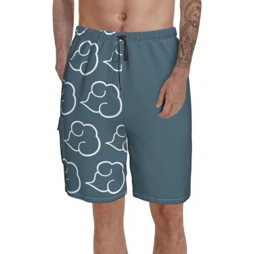Causal Breathable Quick Dry Geeky Japanese Anime running Akatsuki Symbol 2 Male Shorts