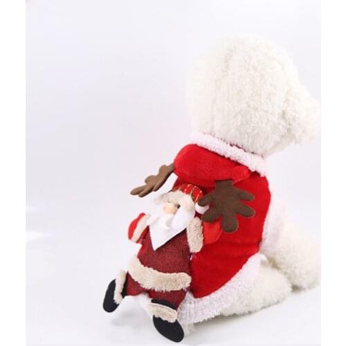 Christmas Pet Dog Hoodie Coat Costume Winter Warm Dog Pet Coat Pink Jacket for Puppy Cat Clothes Chihuahua Maltese Teddy Cosplay