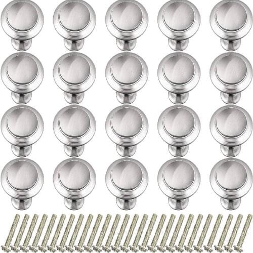 20pcs Cabinet Knobs Kitchen Drawer Pulls Stainless Steel Drawer Knobs Kitchen Cabinet Hardware Cupboard Knob Round Cabinet Pulls