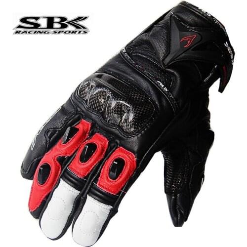 Knight Protection Leather Motorcycle Riding Gloves Rider Protect Motorbike Racing Glove Cowhide Carbon Fiber Shell Touch Screen