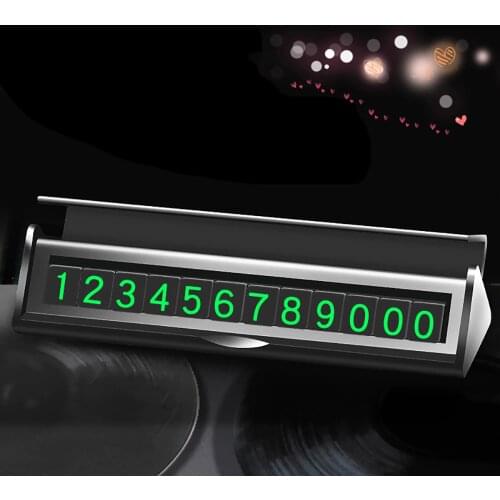 Hidden Car Temporary Parking Card Phone Number Sticker Drawer Hideable Luminous Telephone Number Plate Automobiles Accessories