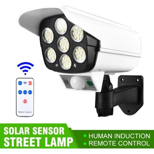 Solar Light Security Dummy Camera Motion Sensor Outdoor Solar Lamp Waterproof 77 LED Wall Lamp For Garden Decoration