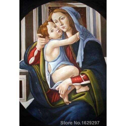 Modern colorful paintings Madonna and Child II by Sandro Botticelli High Quality Hand painted